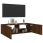 vidaXL TV-Wandschrank mit LED-Leuchten Braun Eichen-Optik 100x35x31 cm vidaXL TV-Wandschrank mit LED-Leuchten Braun Eichen-Optik 100x35x31 cm