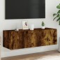 vidaXL TV-Wandschrank mit LED-Leuchten Räuchereiche 100x35x31 cm vidaXL TV-Wandschrank mit LED-Leuchten Räuchereiche 100x35x31 cm