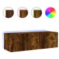 vidaXL TV-Wandschrank mit LED-Leuchten Räuchereiche 100x35x31 cm vidaXL TV-Wandschrank mit LED-Leuchten Räuchereiche 100x35x31 cm