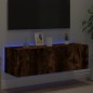 vidaXL TV-Wandschrank mit LED-Leuchten Räuchereiche 100x35x31 cm vidaXL TV-Wandschrank mit LED-Leuchten Räuchereiche 100x35x31 cm