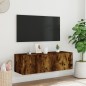 vidaXL TV-Wandschrank mit LED-Leuchten Räuchereiche 100x35x31 cm vidaXL TV-Wandschrank mit LED-Leuchten Räuchereiche 100x35x31 cm