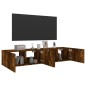 vidaXL TV-Wandschränke mit LED-Leuchten 2 Stk. Räuchereiche 80x35x31cm vidaXL TV-Wandschränke mit LED-Leuchten 2 Stk. Räuchereiche 80x35x31cm