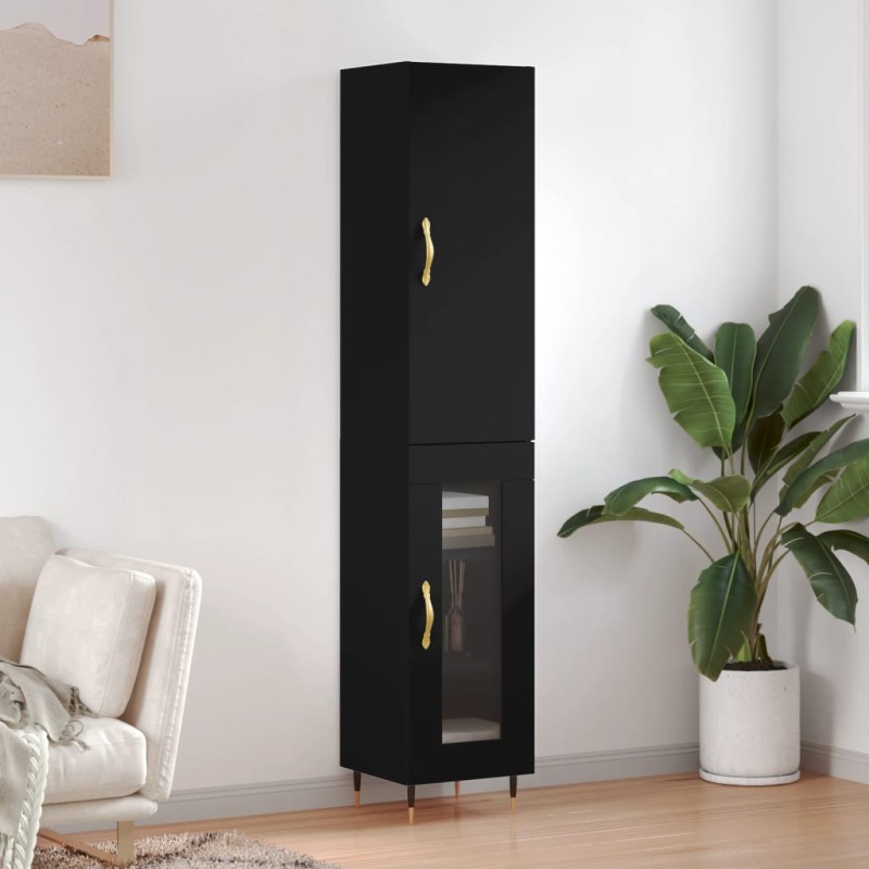 vidaXL Highboard Schwarz 34,5x34x180 cm Holzwerkstoff vidaXL Highboard Schwarz 34,5x34x180 cm Holzwerkstoff
