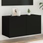 vidaXL TV-Wandschrank mit LED-Leuchten Schwarz 80x35x41 cm vidaXL TV-Wandschrank mit LED-Leuchten Schwarz 80x35x41 cm