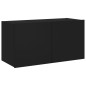 vidaXL TV-Wandschrank mit LED-Leuchten Schwarz 80x35x41 cm vidaXL TV-Wandschrank mit LED-Leuchten Schwarz 80x35x41 cm