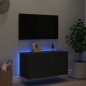 vidaXL TV-Wandschrank mit LED-Leuchten Schwarz 80x35x41 cm vidaXL TV-Wandschrank mit LED-Leuchten Schwarz 80x35x41 cm