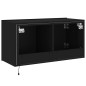vidaXL TV-Wandschrank mit LED-Leuchten Schwarz 80x35x41 cm vidaXL TV-Wandschrank mit LED-Leuchten Schwarz 80x35x41 cm