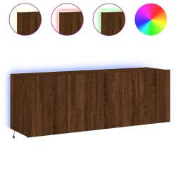 vidaXL TV-Wandschränke mit LED-Leuchten 2 Stk. Braun Eichen-Optik