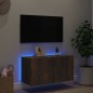 vidaXL TV-Wandschrank mit LED-Leuchten Räuchereiche 80x35x41 cm vidaXL TV-Wandschrank mit LED-Leuchten Räuchereiche 80x35x41 cm