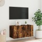 vidaXL TV-Wandschrank mit LED-Leuchten Räuchereiche 80x35x41 cm vidaXL TV-Wandschrank mit LED-Leuchten Räuchereiche 80x35x41 cm