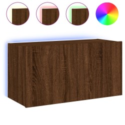 vidaXL TV-Wandschrank mit LED-Leuchten Braun Eichen-Optik 80x35x41 cm