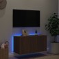 vidaXL TV-Wandschrank mit LED-Leuchten Braun Eichen-Optik 80x35x41 cm vidaXL TV-Wandschrank mit LED-Leuchten Braun Eichen-Optik 80x35x41 cm