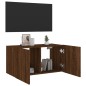 vidaXL TV-Wandschrank mit LED-Leuchten Braun Eichen-Optik 80x35x41 cm vidaXL TV-Wandschrank mit LED-Leuchten Braun Eichen-Optik 80x35x41 cm