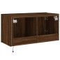 vidaXL TV-Wandschrank mit LED-Leuchten Braun Eichen-Optik 80x35x41 cm vidaXL TV-Wandschrank mit LED-Leuchten Braun Eichen-Optik 80x35x41 cm