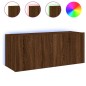 vidaXL TV-Wandschrank mit LED-Leuchten Braun Eichen-Optik 100x35x41 cm vidaXL TV-Wandschrank mit LED-Leuchten Braun Eichen-Optik 100x35x41 cm