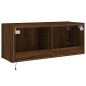vidaXL TV-Wandschrank mit LED-Leuchten Braun Eichen-Optik 100x35x41 cm vidaXL TV-Wandschrank mit LED-Leuchten Braun Eichen-Optik 100x35x41 cm