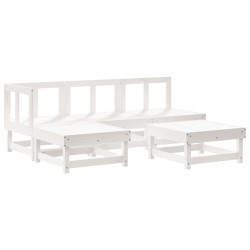 vidaXL 5-tlg. Garten-Lounge-Set Weiß Massivholz Kiefer