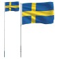 vidaXL Flagge Schwedens mit Mast 5,55 m Aluminium vidaXL Flagge Schwedens mit Mast 5,55 m Aluminium