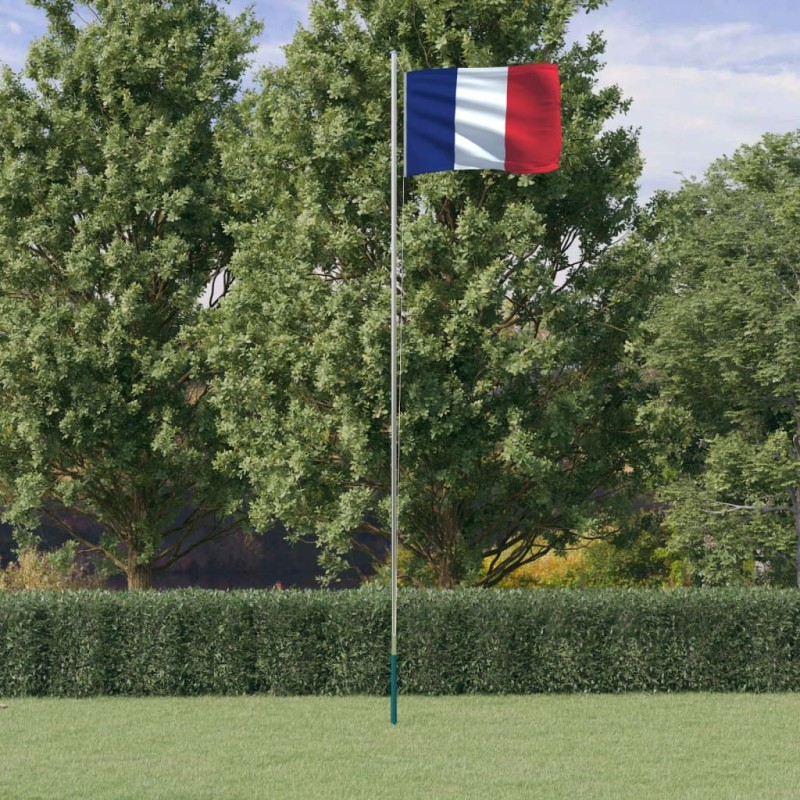 vidaXL Französische Flagge mit Mast 6,23 m Aluminium vidaXL Französische Flagge mit Mast 6,23 m Aluminium