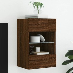 vidaXL TV-Wandschrank mit LED-Leuchten Braun Eichen-Optik 40x30x60,5cm