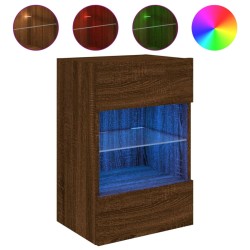 vidaXL TV-Wandschrank mit LED-Leuchten Braun Eichen-Optik 40x30x60,5cm