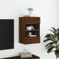 vidaXL TV-Wandschrank mit LED-Leuchten Braun Eichen-Optik 40x30x60,5cm vidaXL TV-Wandschrank mit LED-Leuchten Braun Eichen-Optik 40x30x60,5cm