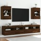 vidaXL TV-Wandschrank mit LED-Leuchten Braun Eichen-Optik 40x30x60,5cm vidaXL TV-Wandschrank mit LED-Leuchten Braun Eichen-Optik 40x30x60,5cm