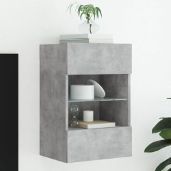 vidaXL TV-Wandschrank mit LED-Leuchten Betongrau 40x30x60,5 cm