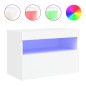 vidaXL TV-Wandschrank mit LED-Leuchten Weiß 60x30x40 cm vidaXL TV-Wandschrank mit LED-Leuchten Weiß 60x30x40 cm