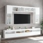 vidaXL TV-Wandschrank mit LED-Leuchten Weiß 60x30x40 cm vidaXL TV-Wandschrank mit LED-Leuchten Weiß 60x30x40 cm