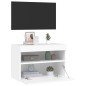 vidaXL TV-Wandschrank mit LED-Leuchten Weiß 60x30x40 cm vidaXL TV-Wandschrank mit LED-Leuchten Weiß 60x30x40 cm
