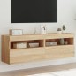 vidaXL TV-Wandschränke mit LED-Leuchten 2 Stk. Sonoma-Eiche 60x30x40cm vidaXL TV-Wandschränke mit LED-Leuchten 2 Stk. Sonoma-Eiche 60x30x40cm