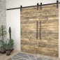 Schiebetür-Beschlagsätze 2 Stk. 200 cm Stahl Schwarz Schiebetür-Beschlagsätze 2 Stk. 200 cm Stahl Schwarz