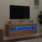vidaXL TV-Wandschränke mit LED-Leuchten 2 Stk. Sonoma-Eiche 60x30x40cm vidaXL TV-Wandschränke mit LED-Leuchten 2 Stk. Sonoma-Eiche 60x30x40cm