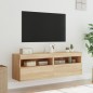 vidaXL TV-Wandschränke mit LED-Leuchten 2 Stk. Sonoma-Eiche 60x30x40cm vidaXL TV-Wandschränke mit LED-Leuchten 2 Stk. Sonoma-Eiche 60x30x40cm