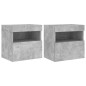 vidaXL TV-Wandschränke mit LED-Leuchten 2 Stk. Betongrau 40x30x40 cm vidaXL TV-Wandschränke mit LED-Leuchten 2 Stk. Betongrau 40x30x40 cm