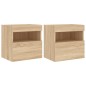 vidaXL TV-Wandschränke mit LED-Leuchten 2 Stk. Sonoma-Eiche 40x30x40cm vidaXL TV-Wandschränke mit LED-Leuchten 2 Stk. Sonoma-Eiche 40x30x40cm