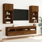 vidaXL TV-Wandschrank mit LED-Leuchten Braun Eichen-Optik 40x30x40 cm vidaXL TV-Wandschrank mit LED-Leuchten Braun Eichen-Optik 40x30x40 cm