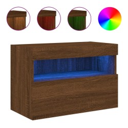vidaXL TV-Wandschrank mit LED-Leuchten Braun Eichen-Optik 60x30x40 cm