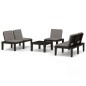 4-tlg. Garten-Lounge-Set mit Kissen Kunststoff Grau 4-tlg. Garten-Lounge-Set mit Kissen Kunststoff Grau
