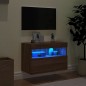 vidaXL TV-Wandschrank mit LED-Leuchten Braun Eichen-Optik 60x30x40 cm vidaXL TV-Wandschrank mit LED-Leuchten Braun Eichen-Optik 60x30x40 cm