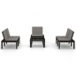 4-tlg. Garten-Lounge-Set mit Kissen Kunststoff Grau 4-tlg. Garten-Lounge-Set mit Kissen Kunststoff Grau