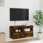 vidaXL TV-Wandschrank mit LED-Leuchten Räuchereiche 80x30x40 cm vidaXL TV-Wandschrank mit LED-Leuchten Räuchereiche 80x30x40 cm