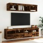 vidaXL TV-Wandschrank mit LED-Leuchten Räuchereiche 80x30x40 cm vidaXL TV-Wandschrank mit LED-Leuchten Räuchereiche 80x30x40 cm