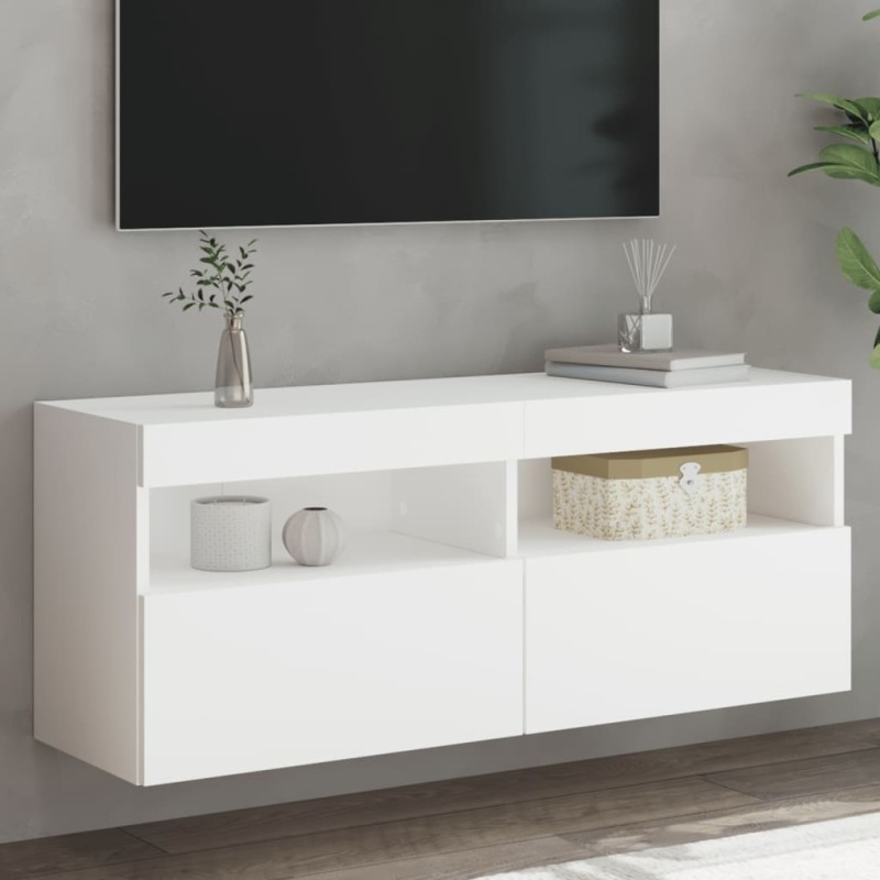 vidaXL TV-Wandschrank mit LED-Leuchten Weiß 100x30x40 cm vidaXL TV-Wandschrank mit LED-Leuchten Weiß 100x30x40 cm