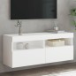 vidaXL TV-Wandschrank mit LED-Leuchten Weiß 100x30x40 cm vidaXL TV-Wandschrank mit LED-Leuchten Weiß 100x30x40 cm