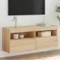 vidaXL TV-Wandschrank mit LED-Leuchten Sonoma-Eiche 100x30x40 cm vidaXL TV-Wandschrank mit LED-Leuchten Sonoma-Eiche 100x30x40 cm