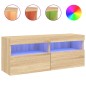 vidaXL TV-Wandschrank mit LED-Leuchten Sonoma-Eiche 100x30x40 cm vidaXL TV-Wandschrank mit LED-Leuchten Sonoma-Eiche 100x30x40 cm