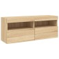 vidaXL TV-Wandschrank mit LED-Leuchten Sonoma-Eiche 100x30x40 cm vidaXL TV-Wandschrank mit LED-Leuchten Sonoma-Eiche 100x30x40 cm