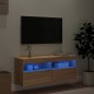 vidaXL TV-Wandschrank mit LED-Leuchten Sonoma-Eiche 100x30x40 cm vidaXL TV-Wandschrank mit LED-Leuchten Sonoma-Eiche 100x30x40 cm